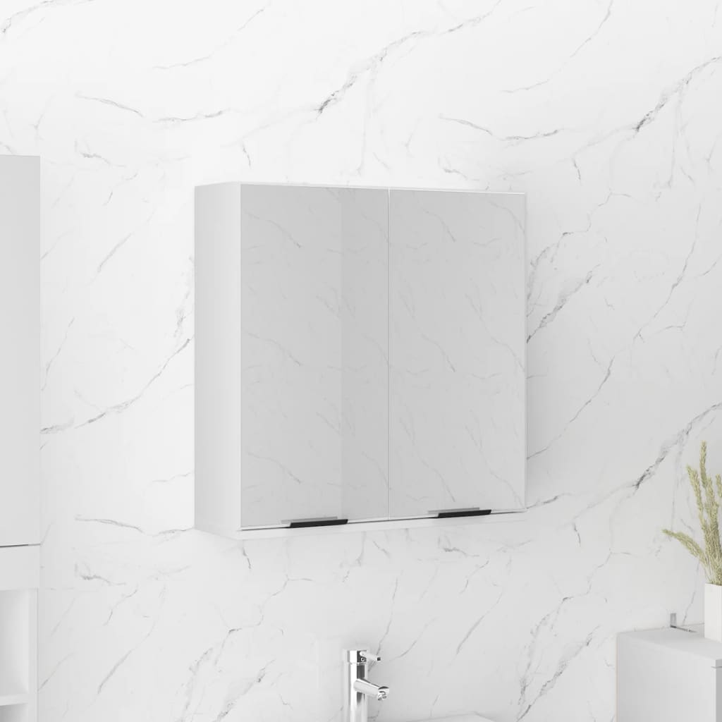 vidaXL Armario de baño con espejo blanco 64x20x67 cm