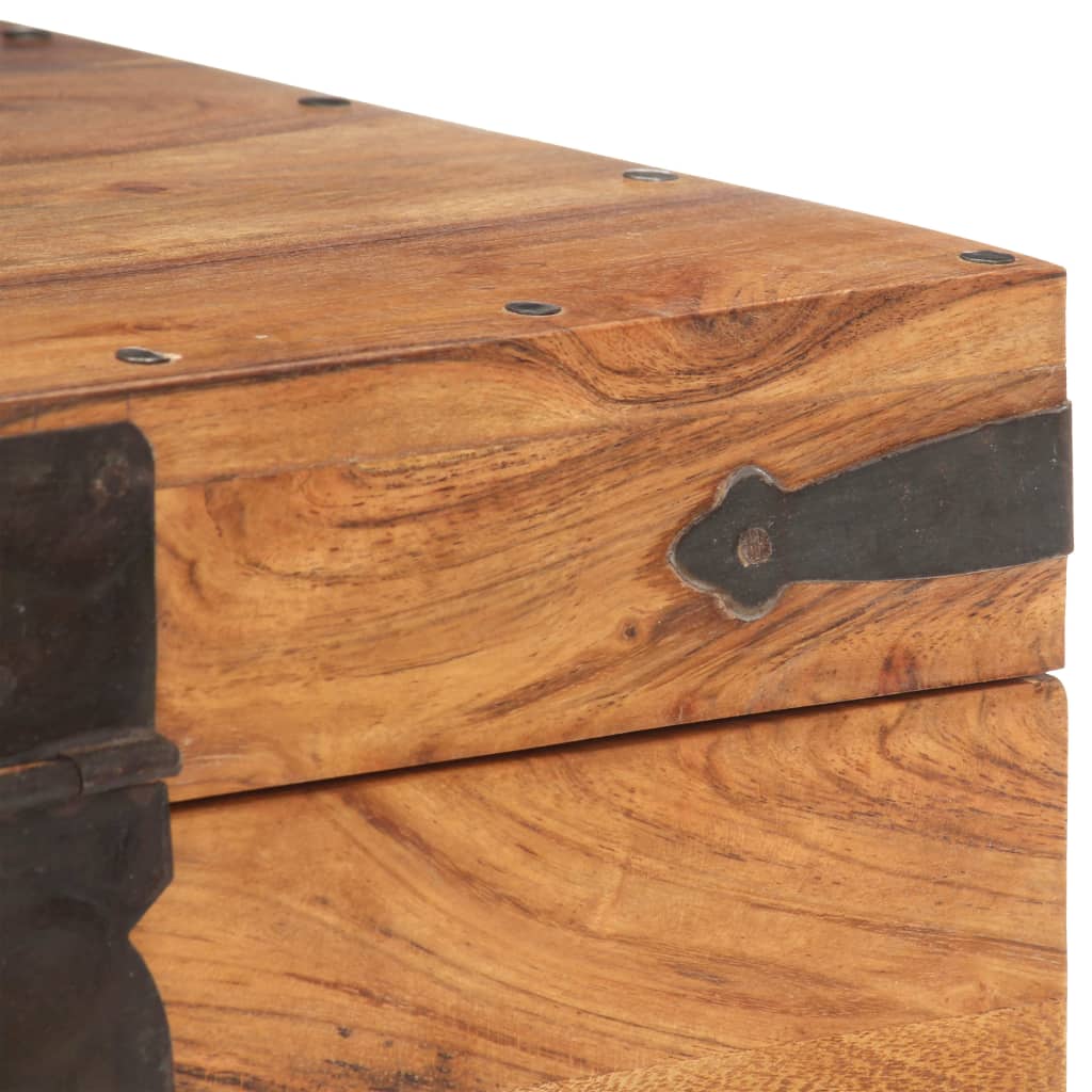 vidaXL Baúl de madera maciza de acacia 40x40x40 cm
