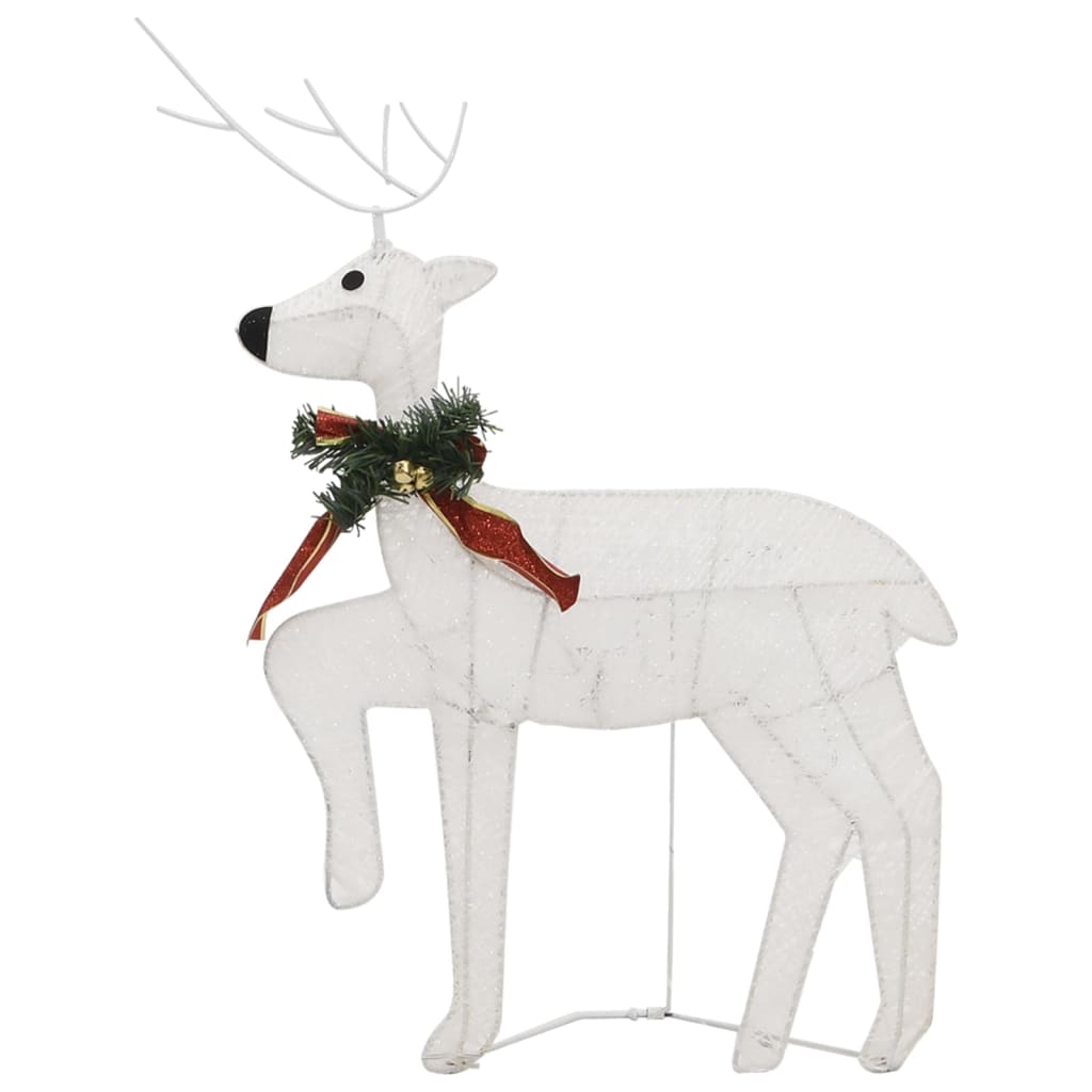 vidaXL Decoración navideña de renos y trineo de jardín blanco 140 LEDs