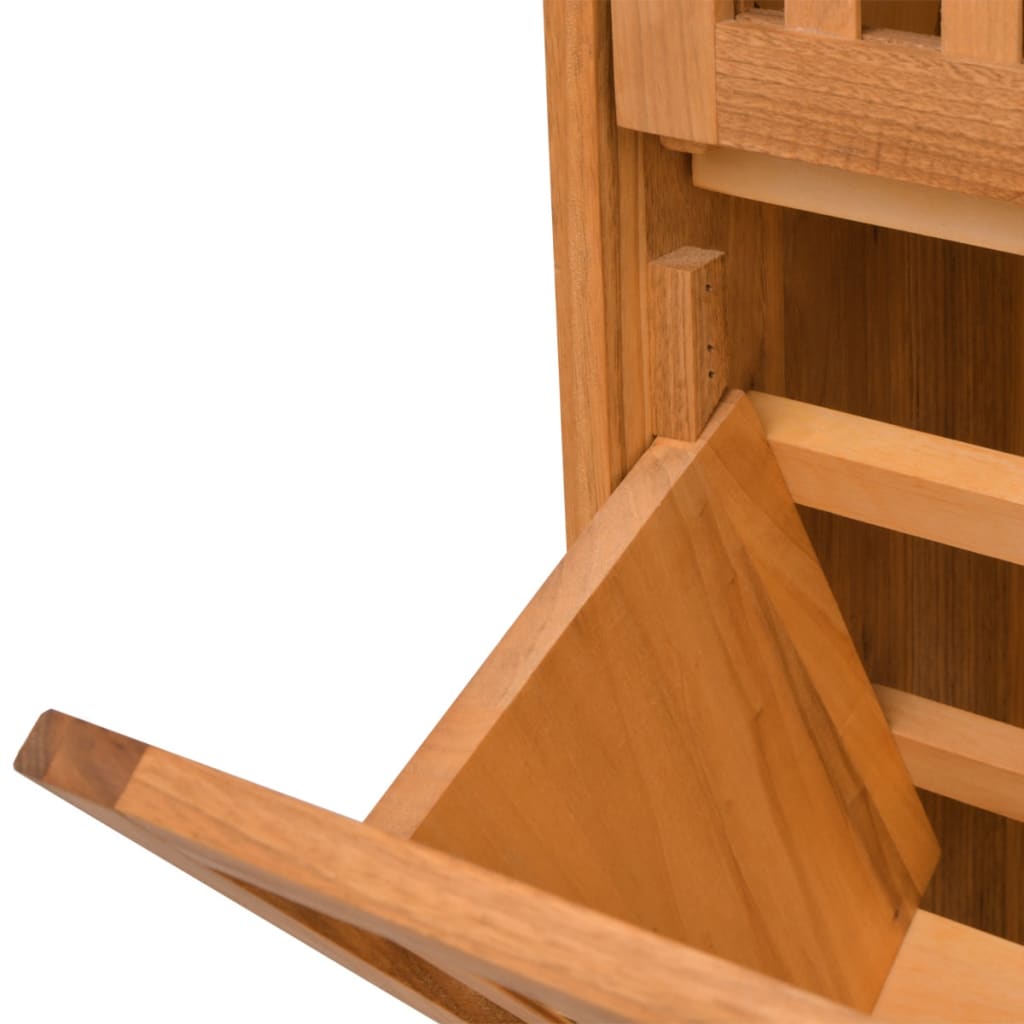 vidaXL Mueble zapatero de madera maciza de nogal 55 x 20 x 104 cm