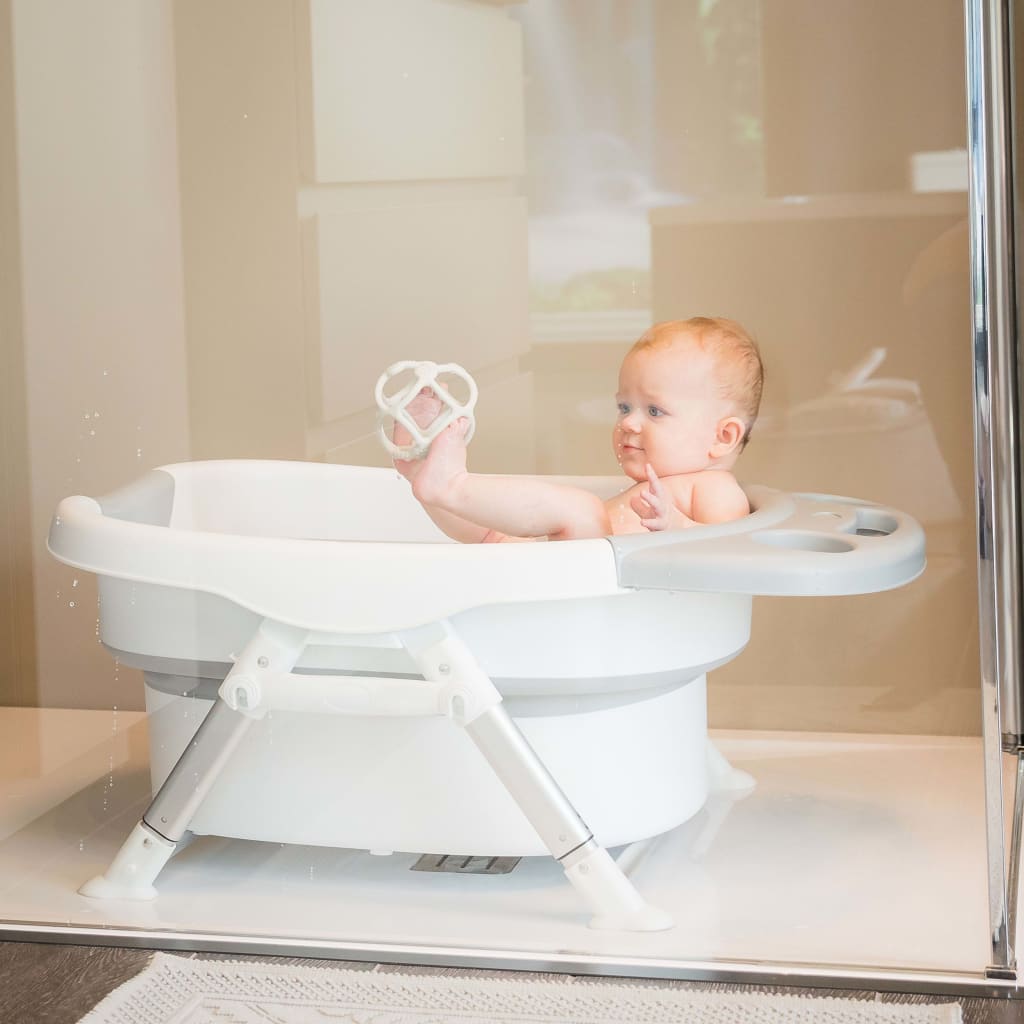 Bo Jungle Bañera de bebé plegable para ducha B-Foldable gris y blanco