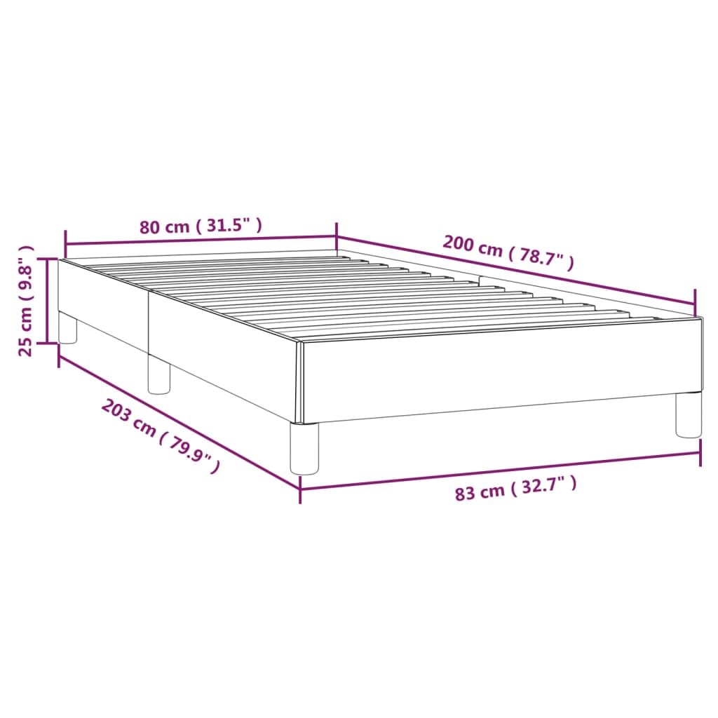 vidaXL Estructura de cama de tela color crema 80x200 cm