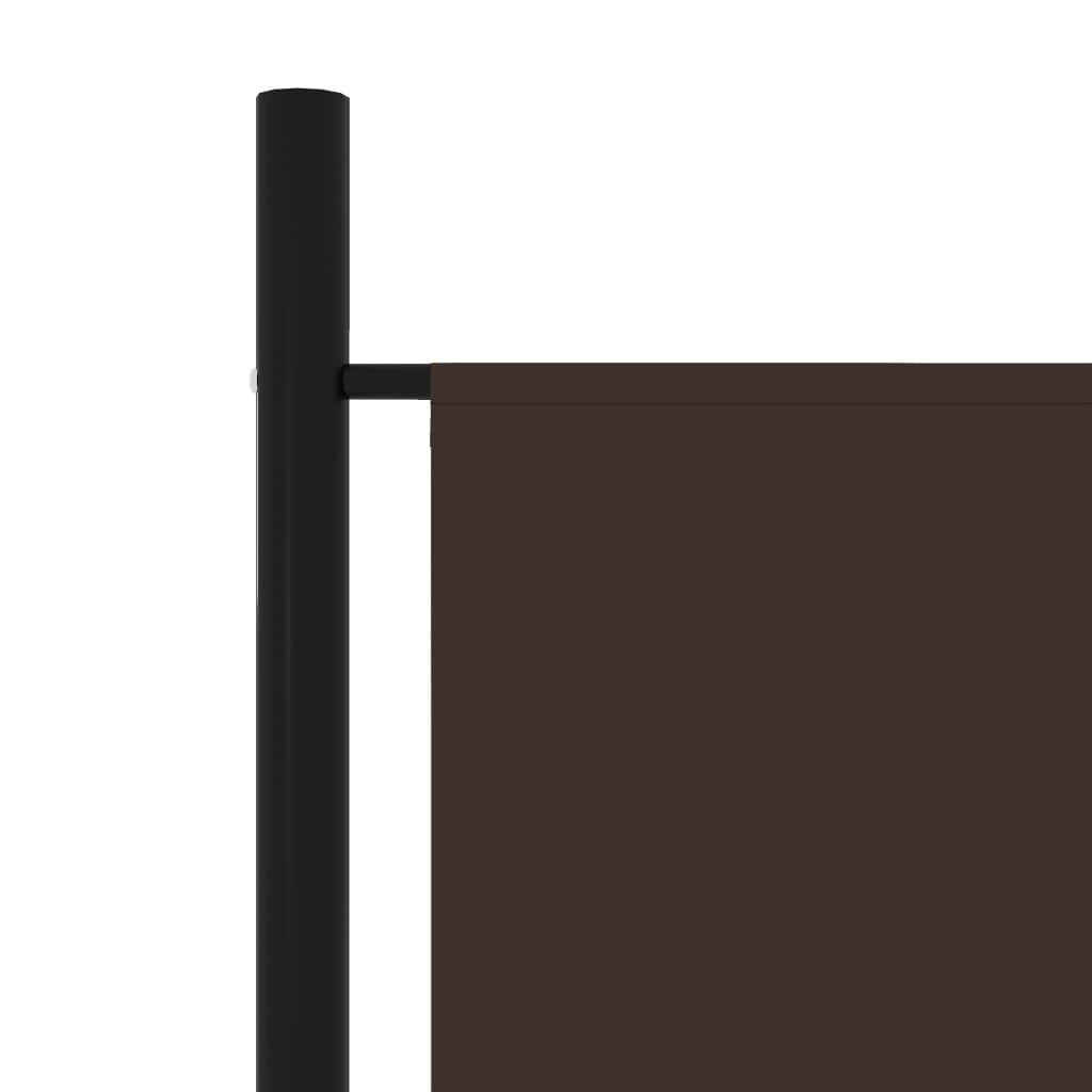 vidaXL Biombo divisor de 5 paneles marrón 250x180 cm