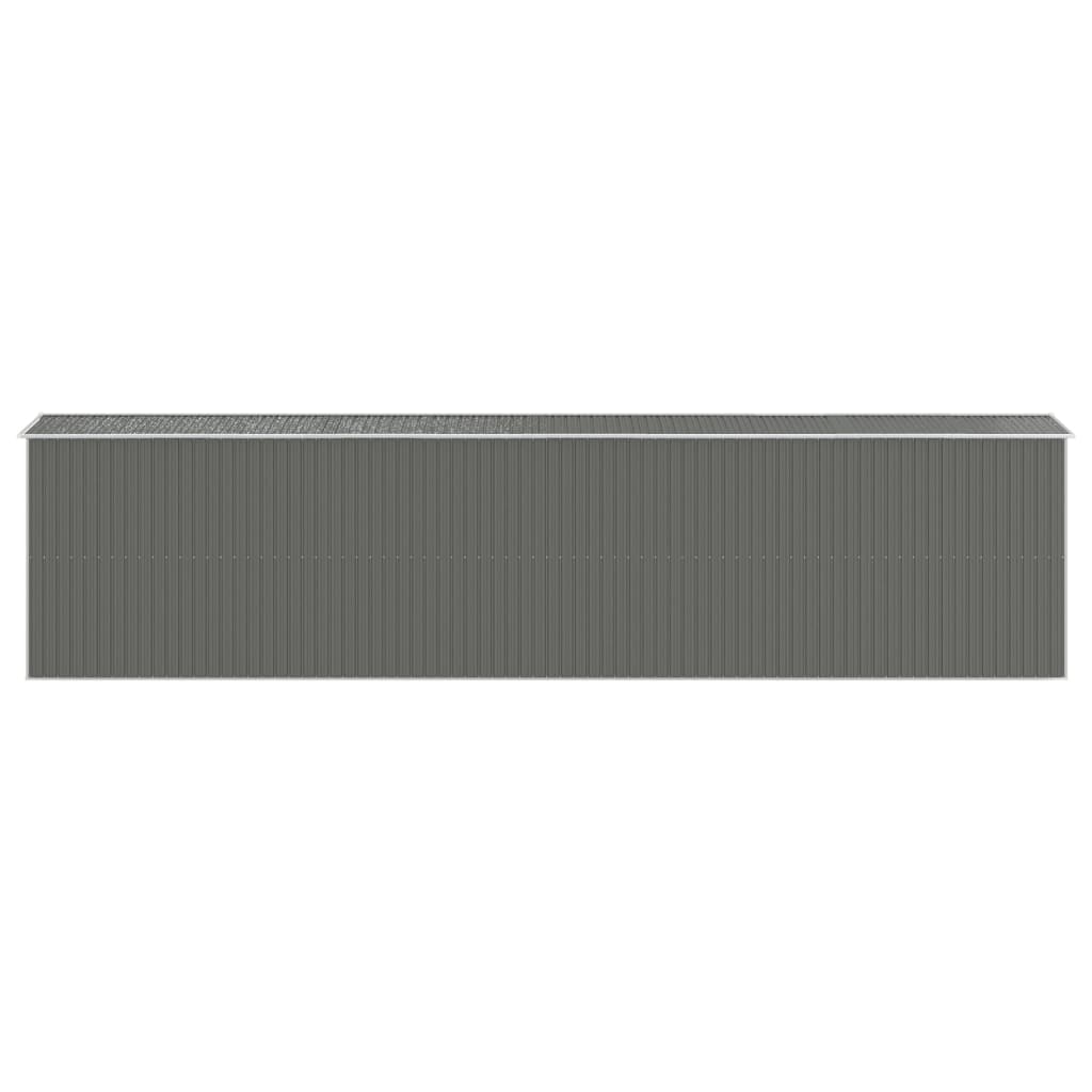 vidaXL Cobertizo de jardín acero galvanizado gris claro 192x855x223 cm