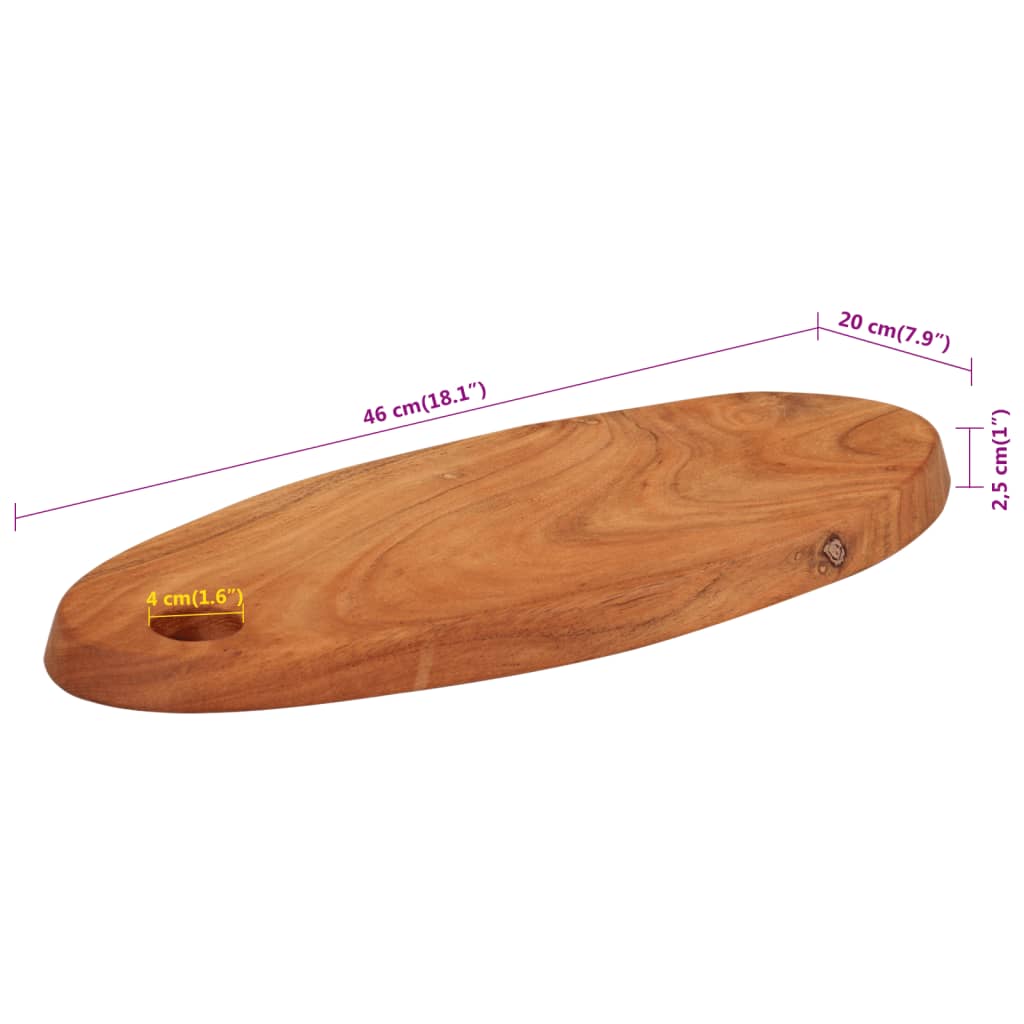 vidaXL Tabla de cortar madera maciza de acacia 46x20x2,5 cm