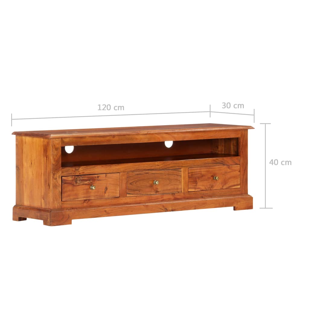 vidaXL Mueble de TV de madera maciza de acacia 120x30x40 cm