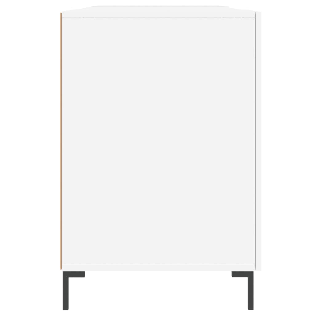vidaXL Escritorio madera contrachapada blanco brillante 140x50x75 cm