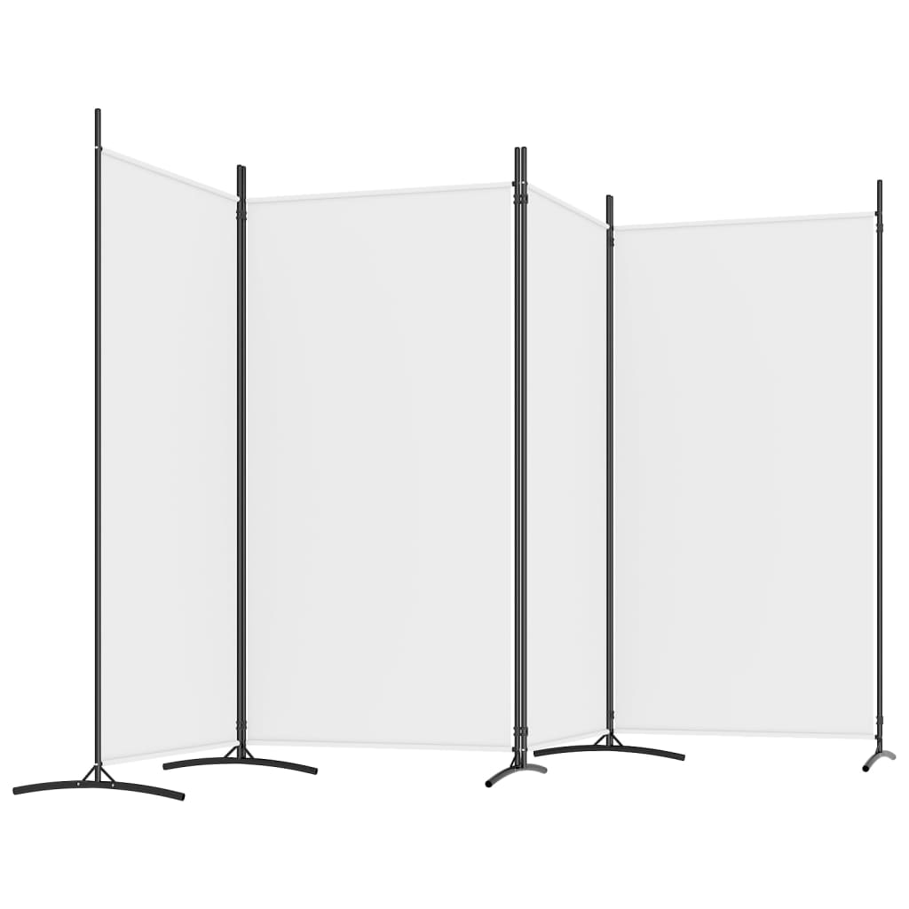 vidaXL Biombo divisor de 4 paneles de tela blanco 346x180 cm