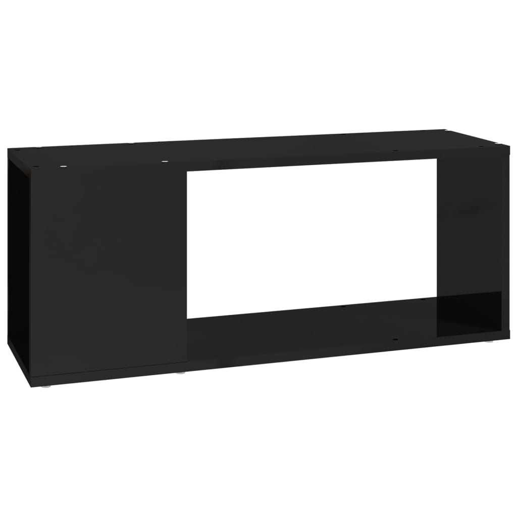vidaXL Mueble para TV de aglomerado negro brillante 80x24x32 cm