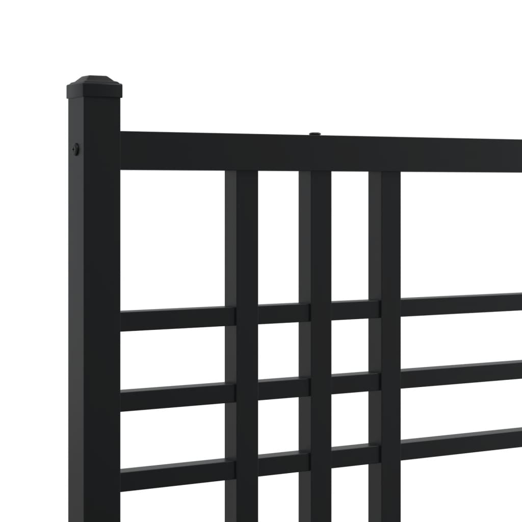 vidaXL Estructura de cama con cabecero metal negro 150x200 cm
