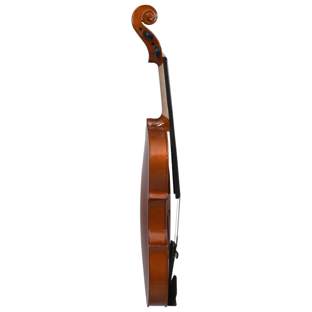 vidaXL Juego completo de violín con arco y barbada madera oscura 4/4
