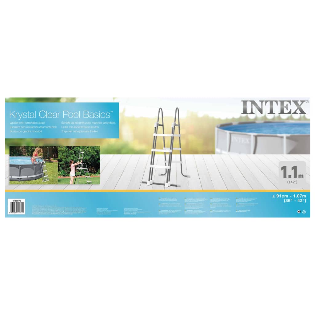 Intex Escalera de seguridad para piscina 3 peldaños 91-107 cm