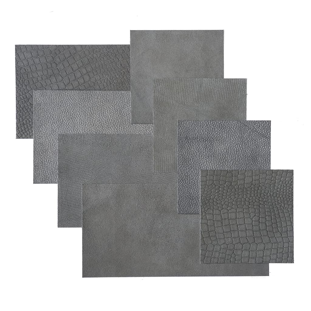 WallArt Paneles de pared de cuero Jordan gris azulado 32 piezas