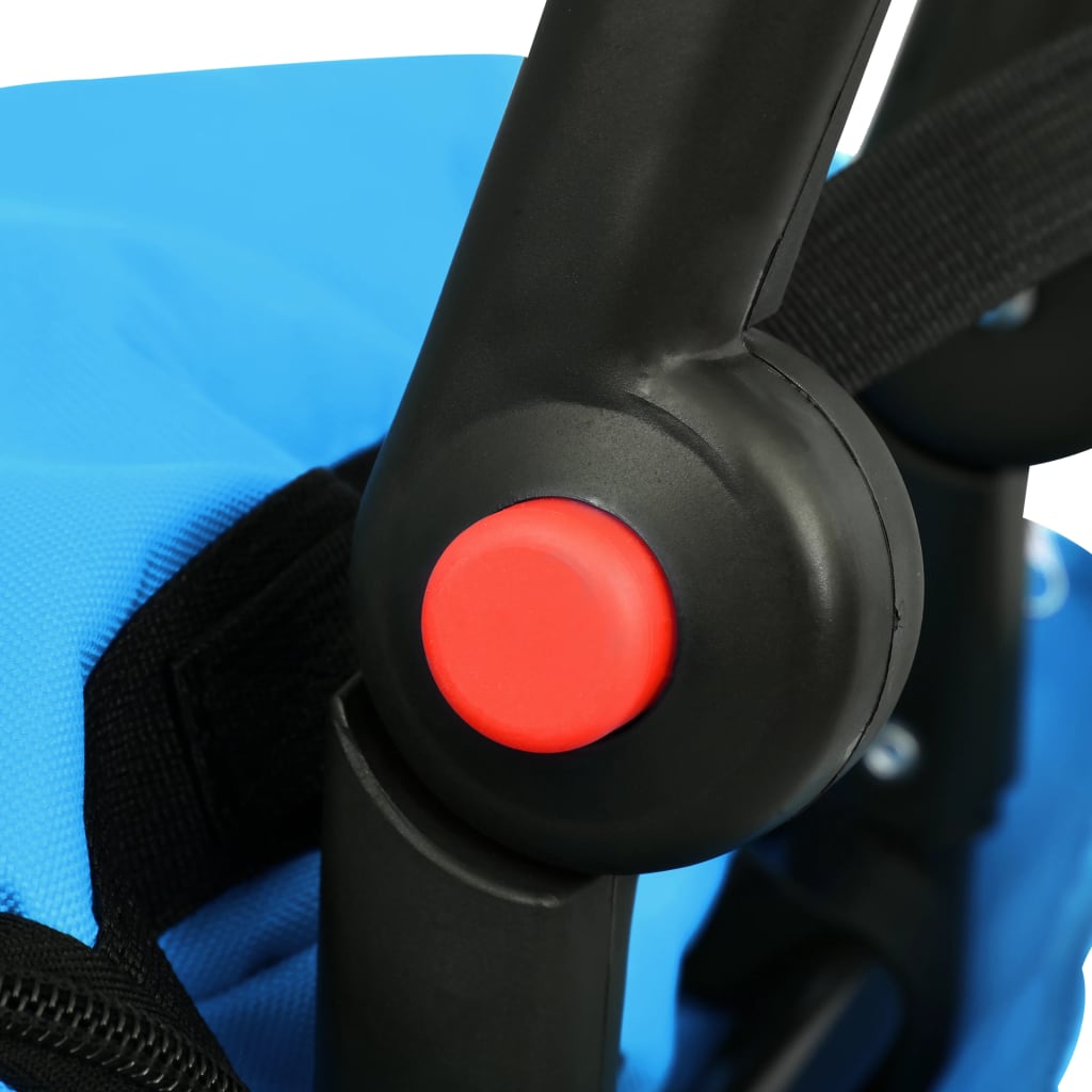 vidaXL Remolque para bicicletas plegable con bolsa compra azul y negro