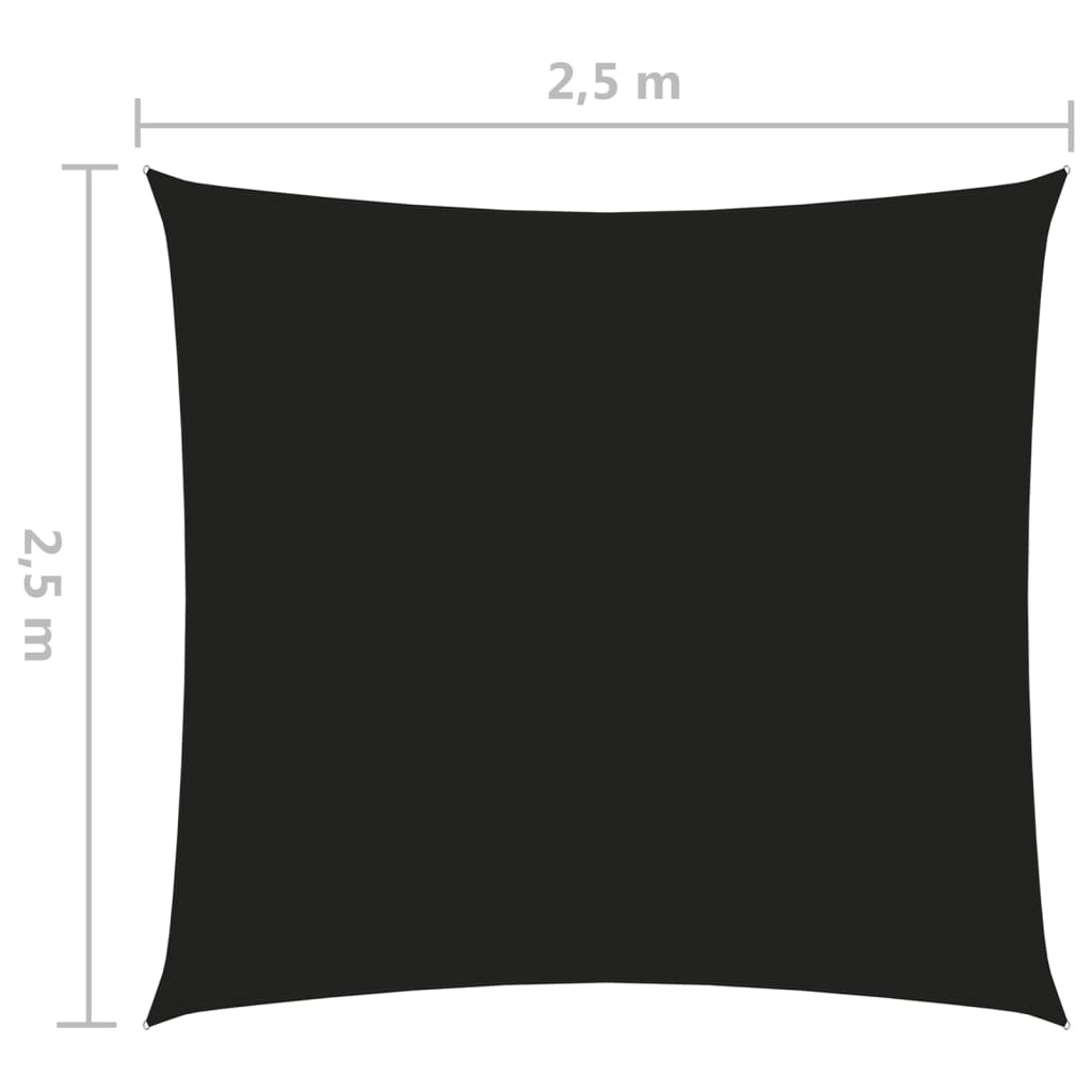vidaXL Toldo de vela cuadrado tela Oxford negro 2,5x2,5 m