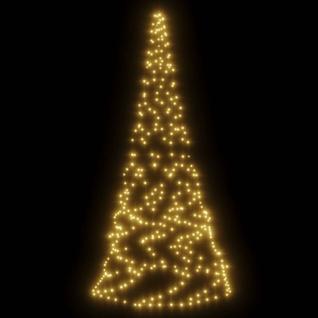 vidaXL Árbol de Navidad en asta de bandera 200 LED blanco cálido 180cm