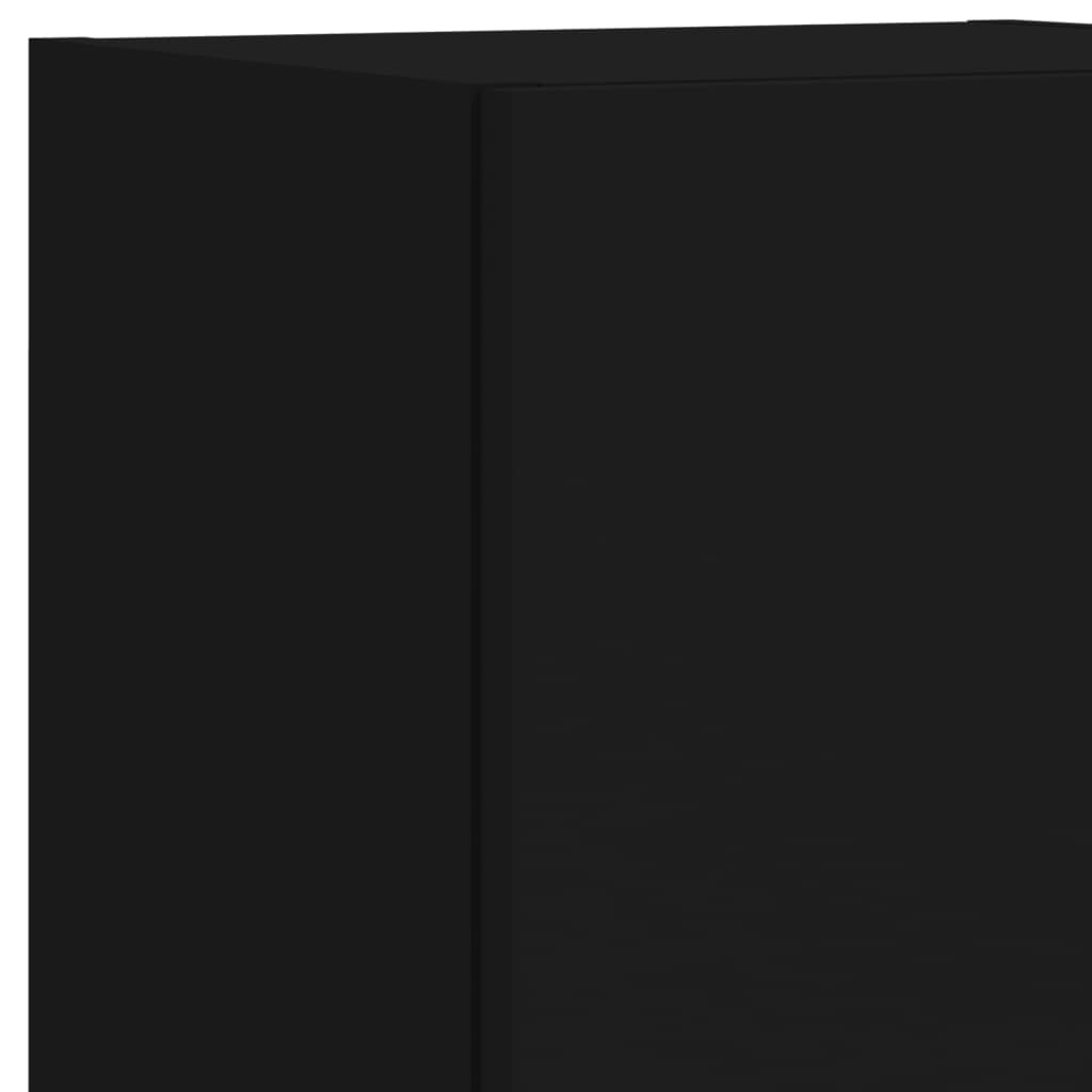 vidaXL Muebles de TV con luces LED 2 uds negro 30,5x30x102 cm