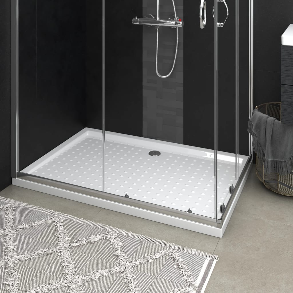vidaXL Plato de ducha con puntos ABS blanco 80x120x4 cm