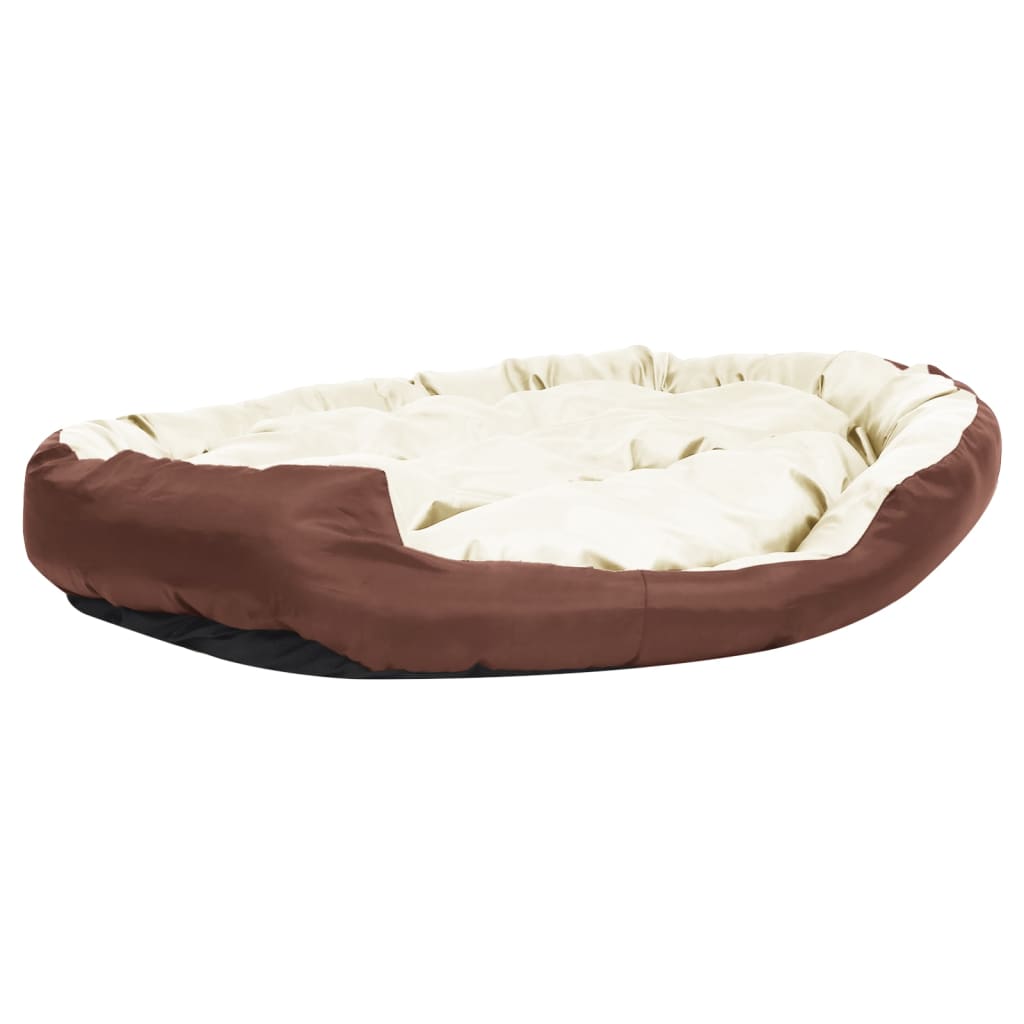 vidaXL Cojín para perro reversible y lavable marrón crema 150x120x25cm