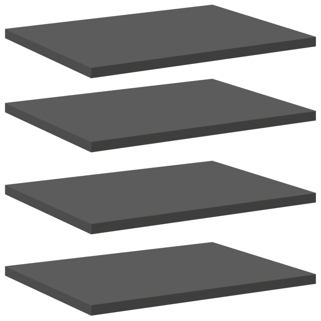vidaXL Estantes para estantería 4 uds contrachapada gris 40x30x1,5 cm