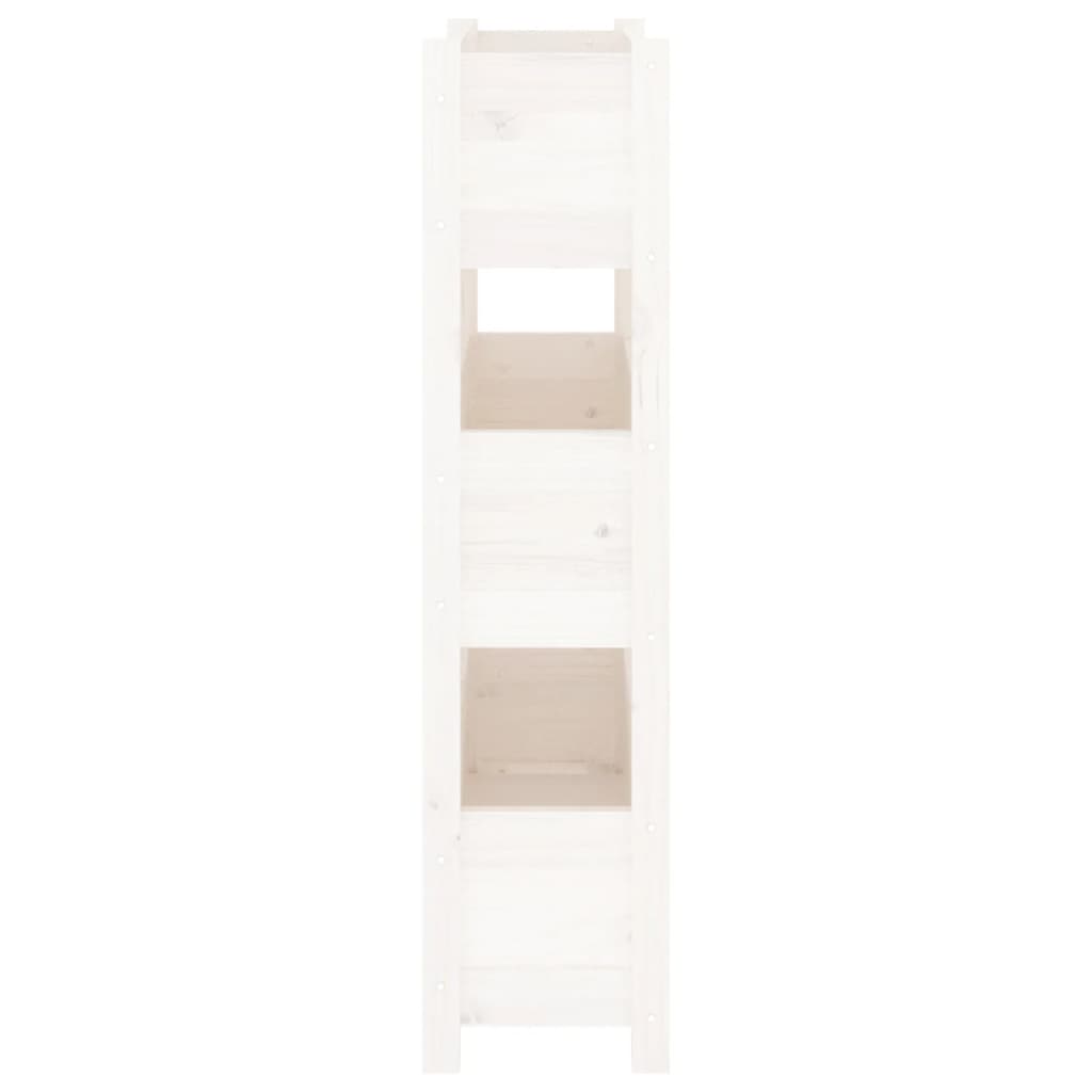 vidaXL Jardinera de madera maciza de pino blanco 77x25x104,5 cm