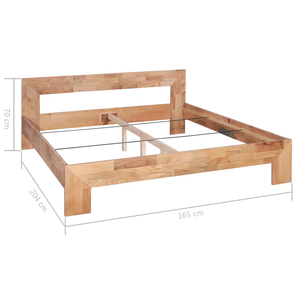 vidaXL Estructura de cama de madera maciza de roble 160x200 cm