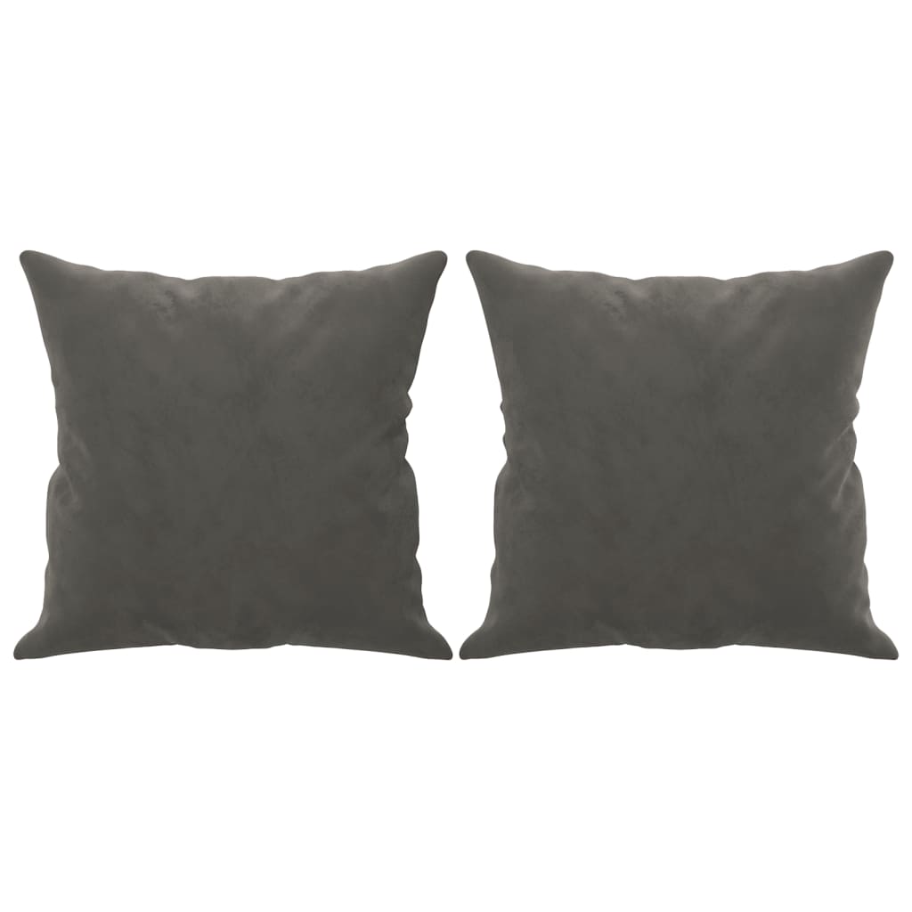 vidaXL Sofá 2 plazas almohadas y cojines terciopelo gris oscuro 120 cm