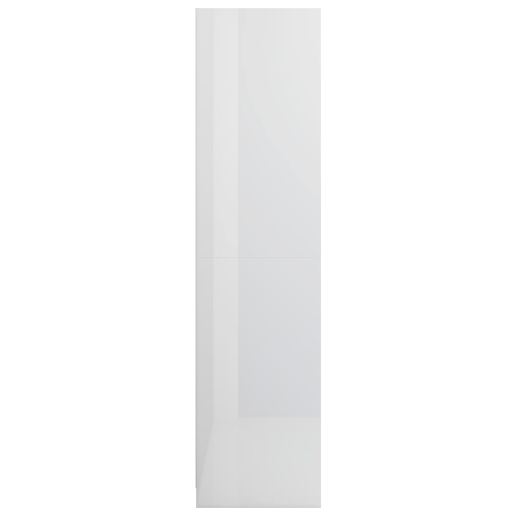 vidaXL Armario de madera contrachapada blanco brillo 100x50x200 cm