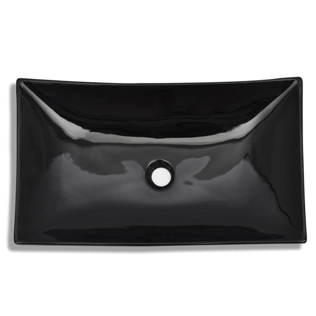 Lavabo de cerámica rectangular color negro