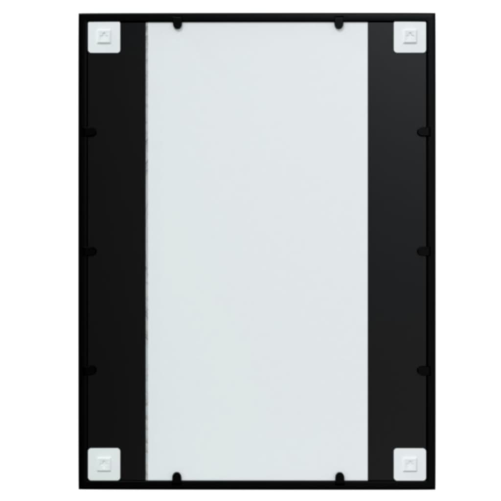 vidaXL Espejo de pared metal negro 80x60 cm