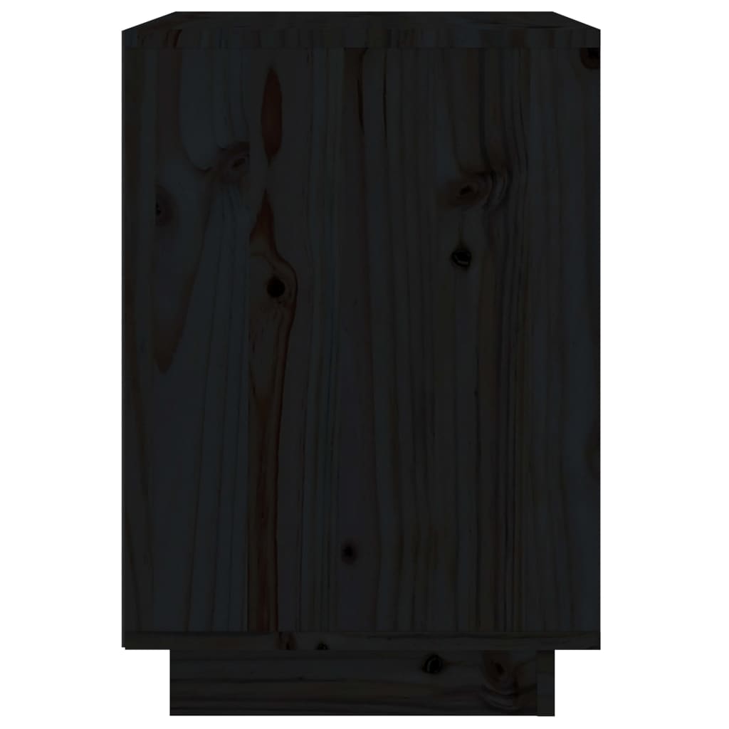 vidaXL Mesitas de noche 2 uds madera maciza de pino negro 40x35x50 cm