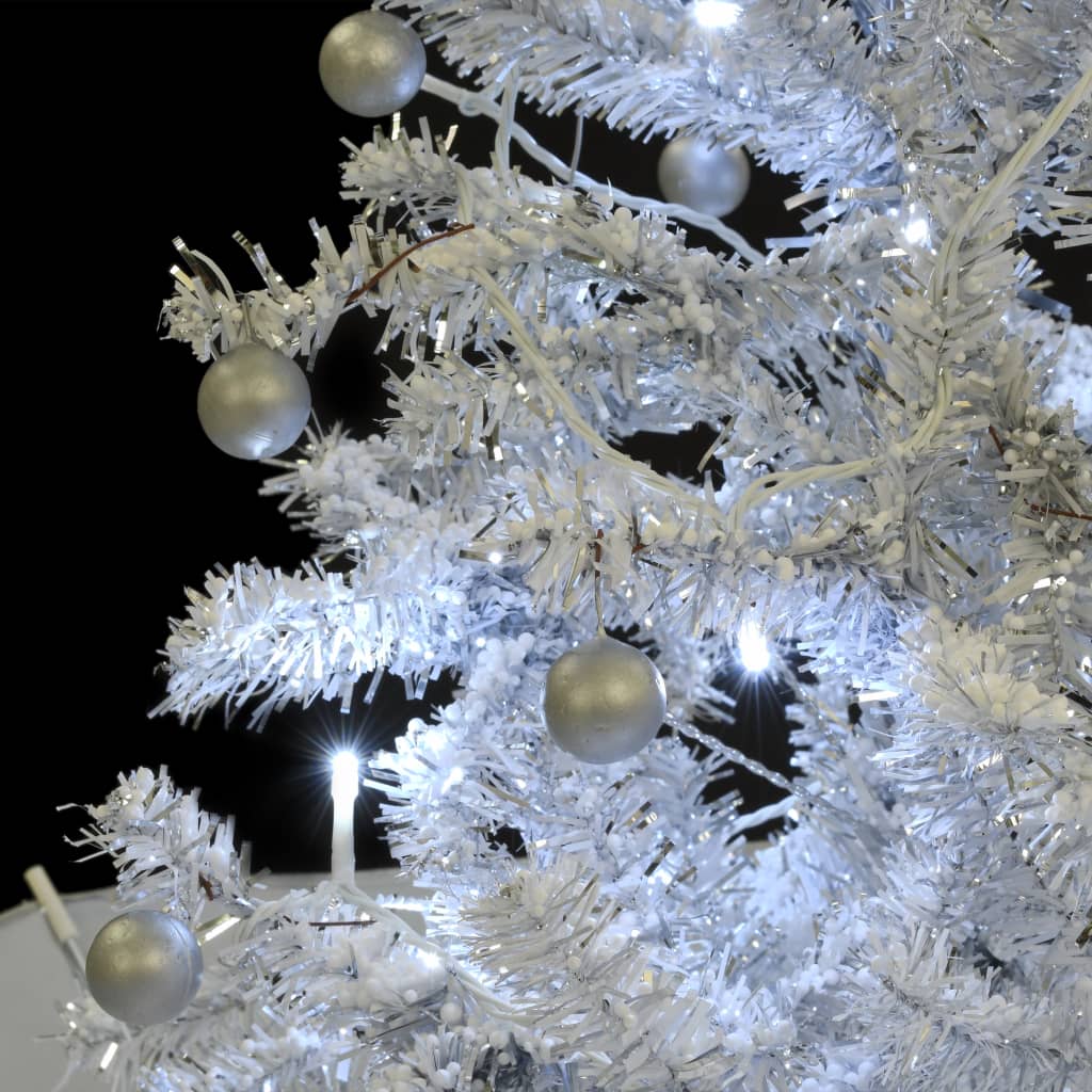 vidaXL Árbol de Navidad con nieve con base en paraguas blanco 190 cm