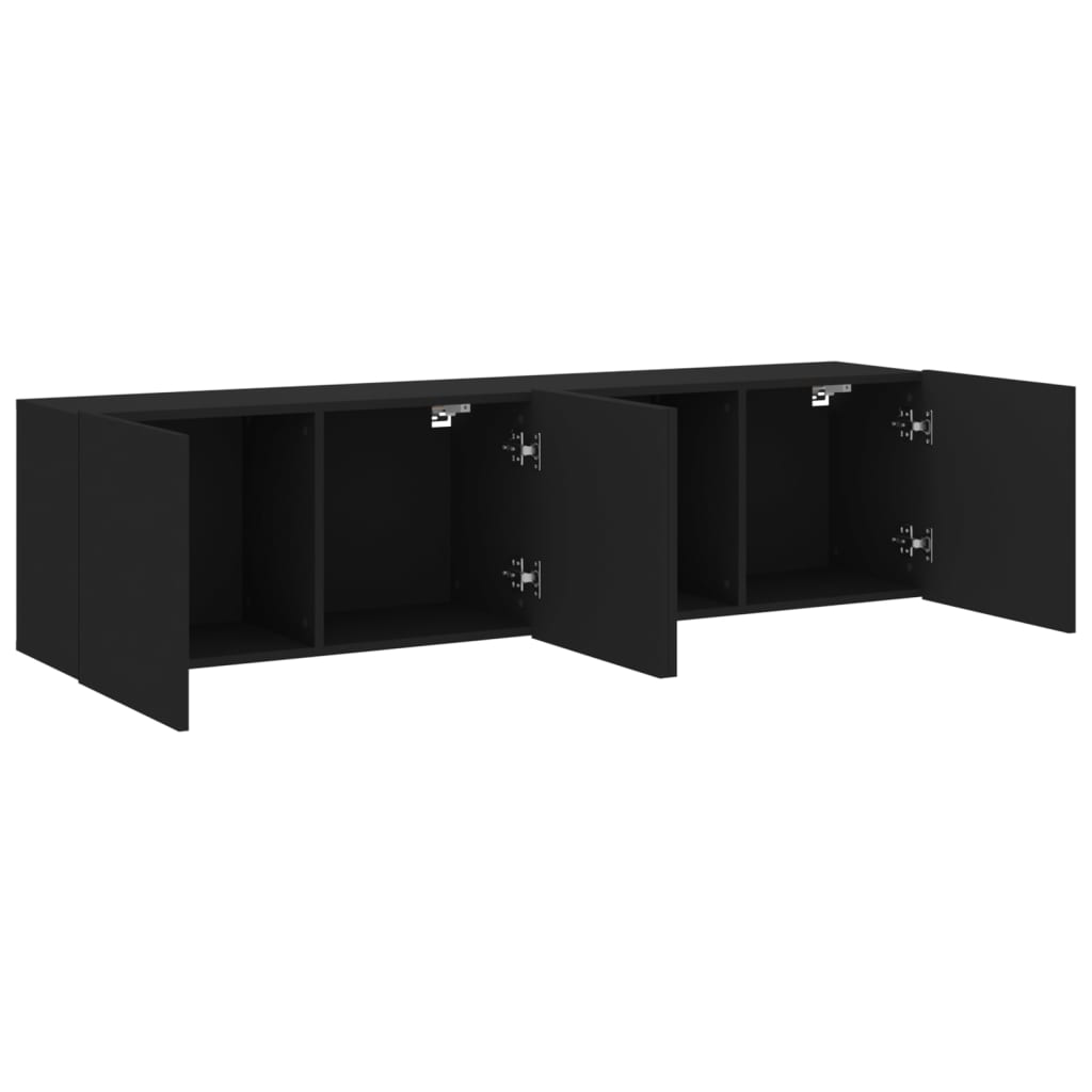 vidaXL Muebles para TV de pared 2 unidades negro 80x30x41 cm