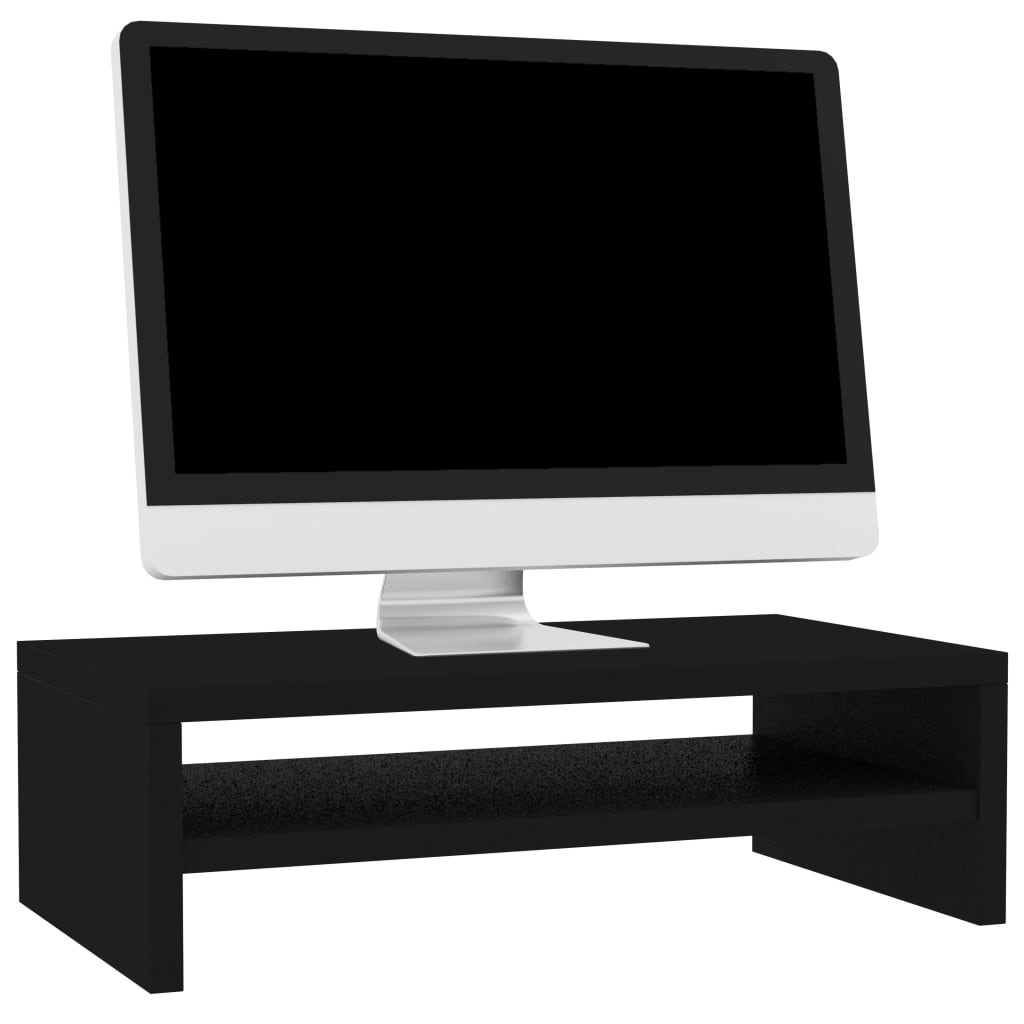 vidaXL Soporte para pantalla madera contrachapada negro 42x24x13 cm