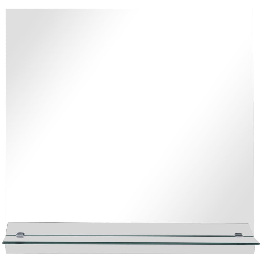 vidaXL Espejo de pared con estante de vidrio templado 50x50 cm