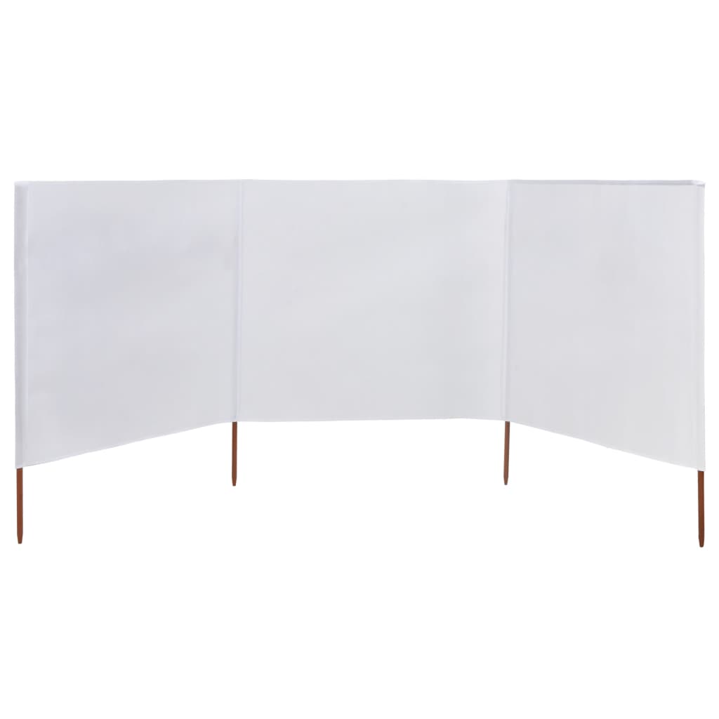 vidaXL Paravientos de playa de 3 paneles tela blanco arena 400x160 cm