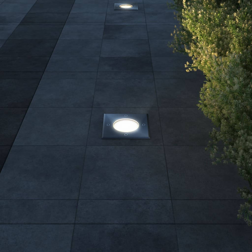 vidaXL Lámparas de suelo de jardín cuadradas 3 unidades