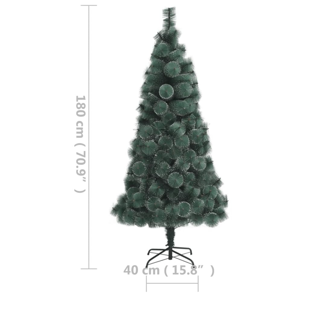 vidaXL Árbol de Navidad con luces y soporte PET verde 180 cm