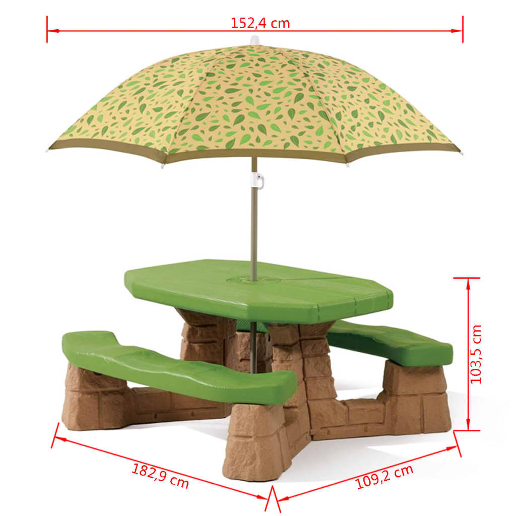Mesa de picnic + sombrilla Step2