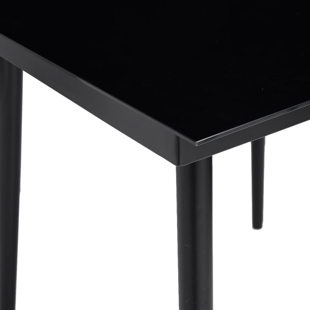vidaXL Mesa de comedor para jardín acero y vidrio negro 200x100x74 cm