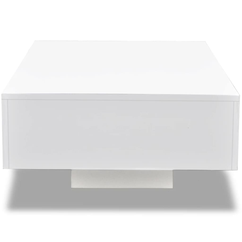 vidaXL Mesa de centro rectangular blanco con brillo