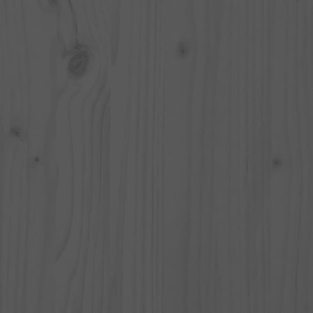 vidaXL Mesita de noche madera maciza de pino gris 40x35x61,5 cm