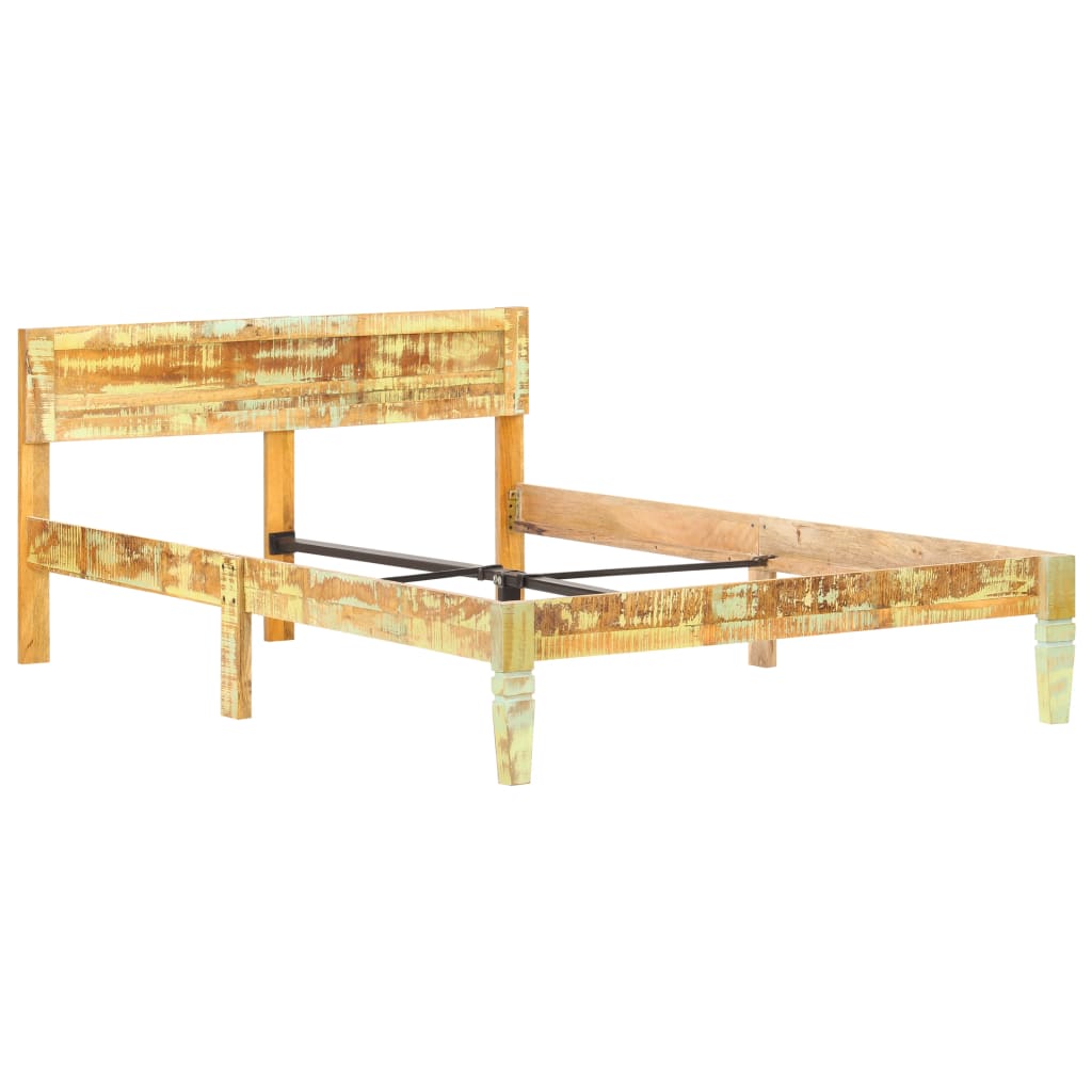 vidaXL Estructura de cama de madera maciza reciclada 120x200 cm