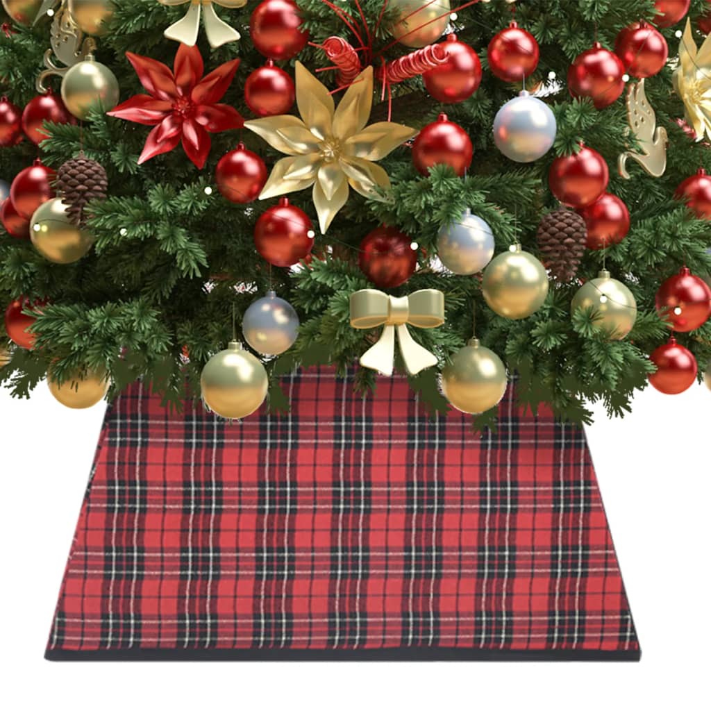 vidaXL Falda del árbol de Navidad roja y negra 48x48x25 cm