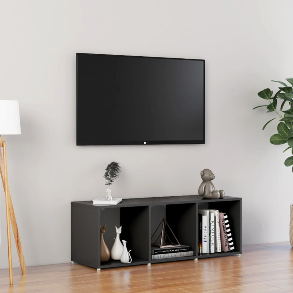vidaXL Mueble para TV madera contrachapada gris 107x35x37 cm