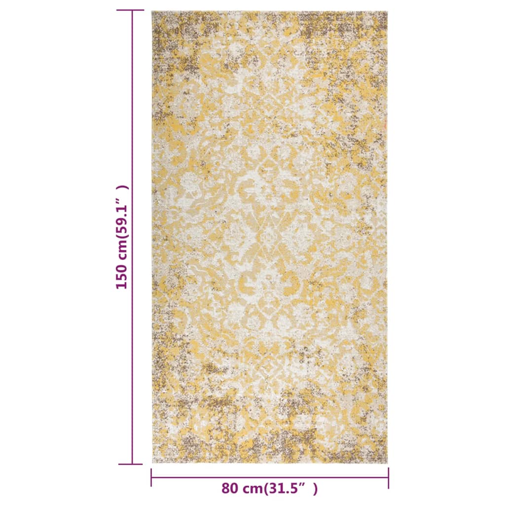 vidaXL Alfombra de exterior tejido plano amarilla 80x150 cm