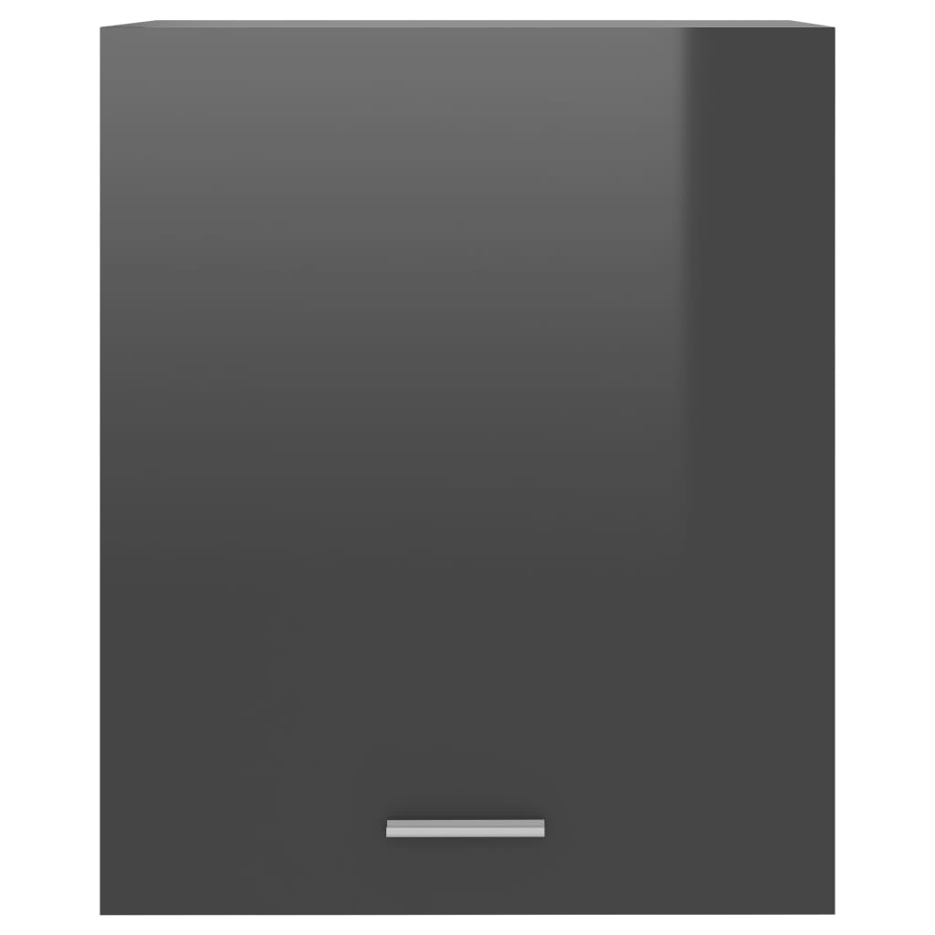 vidaXL Armario colgante cocina contrachapada gris brillo 50x31x60 cm
