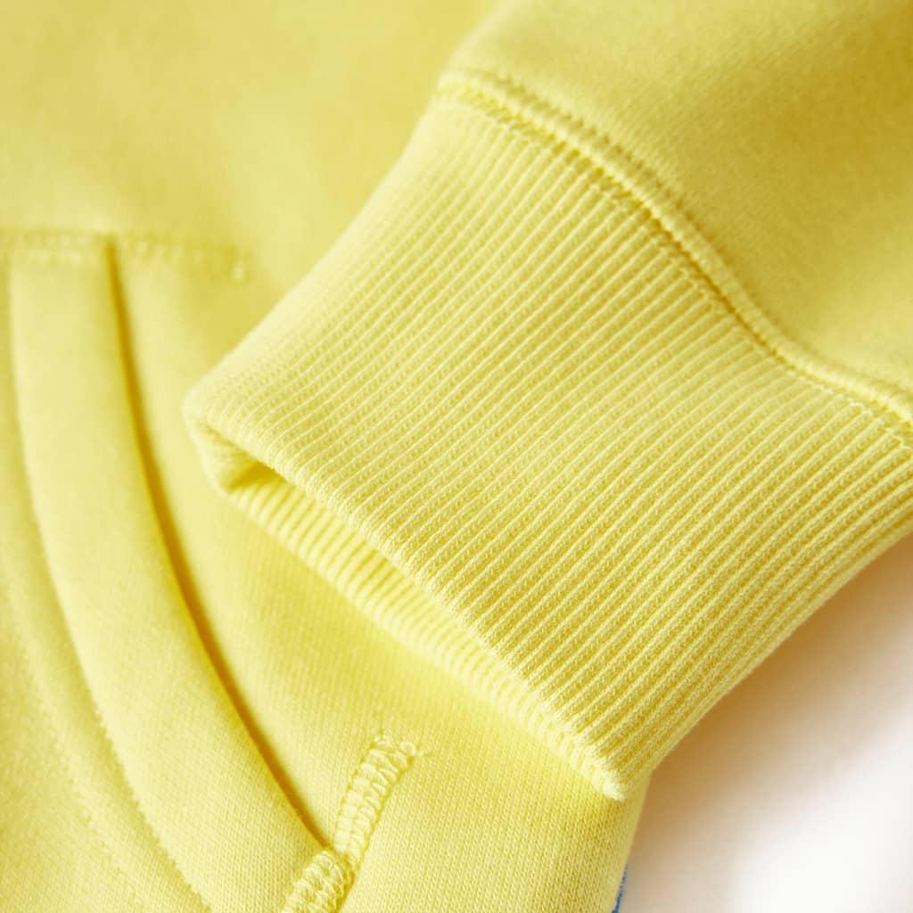 Sudadera infantil con capucha y cremallera amarillo claro 92