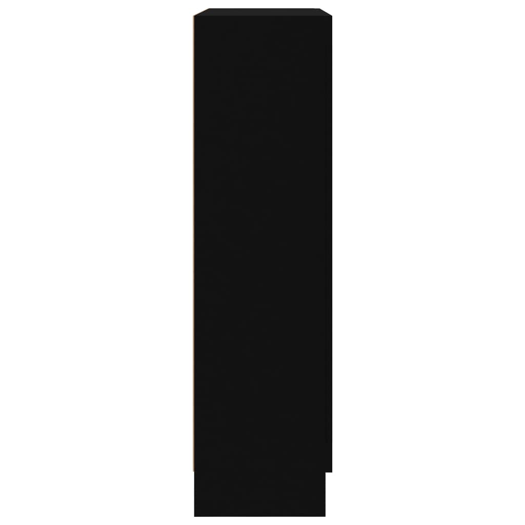 vidaXL Vitrina de aglomerado negro 82,5x30,5x115 cm