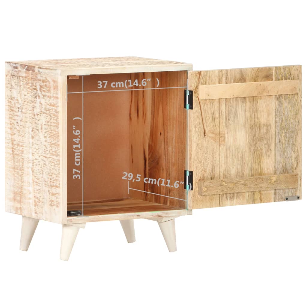 vidaXL Mesita de noche tallada de madera maciza de acacia 40x30x50 cm
